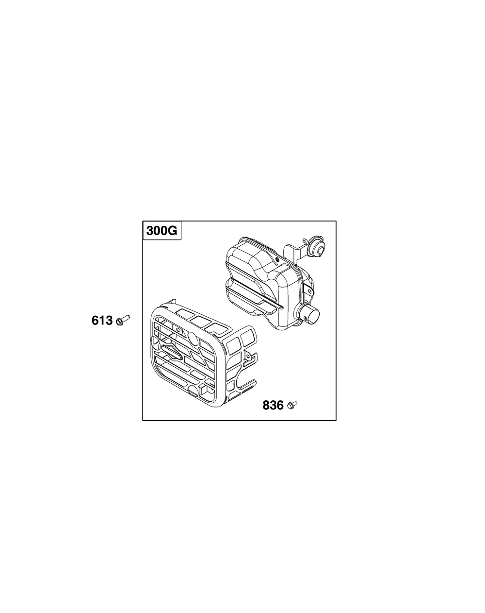 Exhaust Group Diagram and Parts List for 09P70B-0262-H5 020000 - 09Z999 Briggs and Stratton Engine
